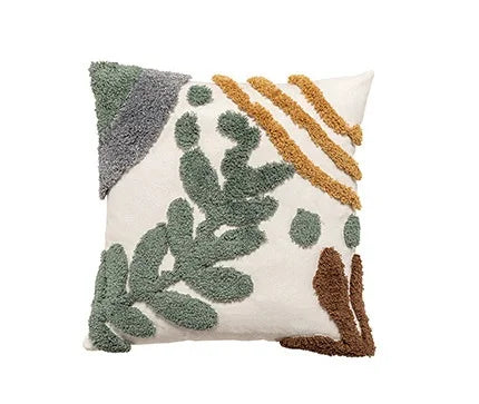Leaves Home Decor Cushion Cover – Tufted Plant Design