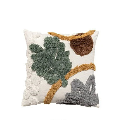 Leaves Home Decor Cushion Cover – Tufted Plant Design