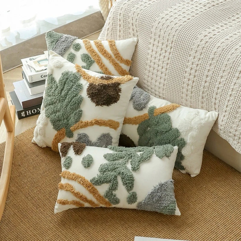 Leaves Home Decor Cushion Cover – Tufted Plant Design